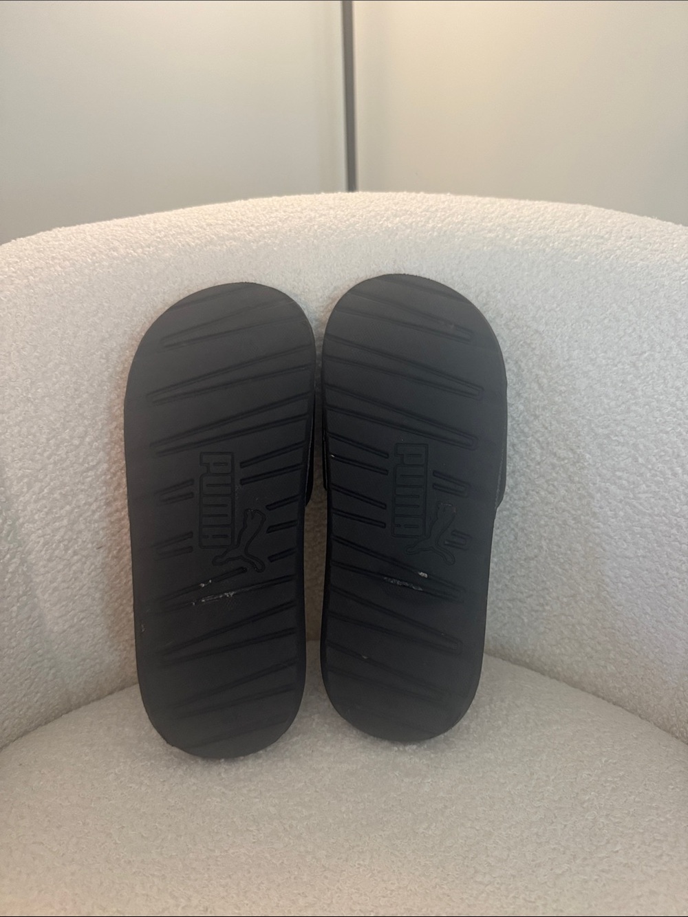 Puma Women’s Black Slides with Metallic Rose Accent - Picture 8 of 9